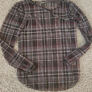 Mesh plaid shirt